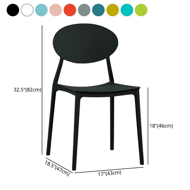 Plastic Stackable Dining Side Chair Open Back Armless Dining Chairs (Set of 4) Clearhalo ' kitchen&dining_furn' 'Dining Chairs' 'Dining Tables & Seating' 'dining_chair' 'furn' 'furn_dining_chair' 'Furniture' 'furniture_dining_chair' 'Kitchen & Dining Furniture' 'kitchen' 3950686