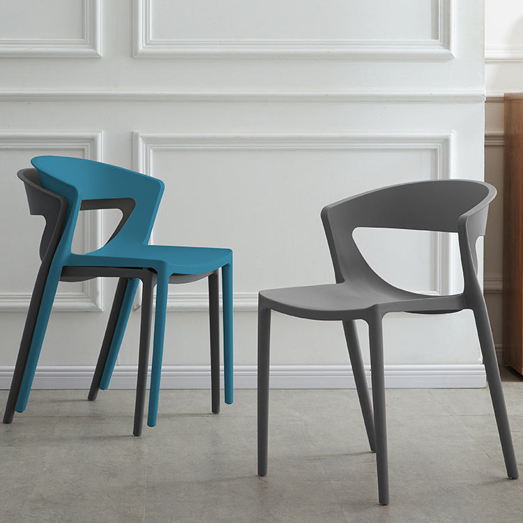 Minimalist Style Plastic Dining Armless Chairs Open Back Dining Side Chair Clearhalo ' kitchen&dining_furn' 'Dining Chairs' 'Dining Tables & Seating' 'dining_chair' 'furn' 'furn_dining_chair' 'Furniture' 'furniture_dining_chair' 'Kitchen & Dining Furniture' 'kitchen' 3950687