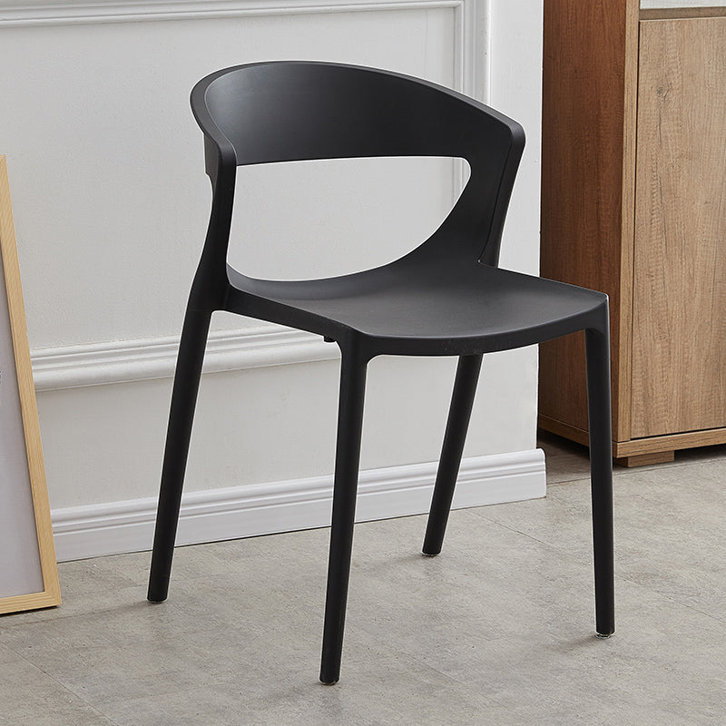 Minimalist Style Plastic Dining Armless Chairs Open Back Dining Side Chair Black 1 Piece Clearhalo ' kitchen&dining_furn' 'Dining Chairs' 'Dining Tables & Seating' 'dining_chair' 'furn' 'furn_dining_chair' 'Furniture' 'furniture_dining_chair' 'Kitchen & Dining Furniture' 'kitchen' 3950688