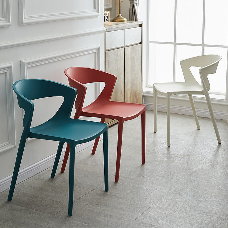 Minimalist Style Plastic Dining Armless Chairs Open Back Dining Side Chair Clearhalo ' kitchen&dining_furn' 'Dining Chairs' 'Dining Tables & Seating' 'dining_chair' 'furn' 'furn_dining_chair' 'Furniture' 'furniture_dining_chair' 'Kitchen & Dining Furniture' 'kitchen' 3950689