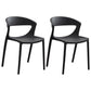 Minimalist Style Plastic Dining Armless Chairs Open Back Dining Side Chair Black 2 Piece Set Clearhalo ' kitchen&dining_furn' 'Dining Chairs' 'Dining Tables & Seating' 'dining_chair' 'furn' 'furn_dining_chair' 'Furniture' 'furniture_dining_chair' 'Kitchen & Dining Furniture' 'kitchen' 3950690