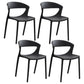 Minimalist Style Plastic Dining Armless Chairs Open Back Dining Side Chair Black 4 Piece Set Clearhalo ' kitchen&dining_furn' 'Dining Chairs' 'Dining Tables & Seating' 'dining_chair' 'furn' 'furn_dining_chair' 'Furniture' 'furniture_dining_chair' 'Kitchen & Dining Furniture' 'kitchen' 3950692