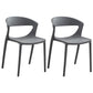 Minimalist Style Plastic Dining Armless Chairs Open Back Dining Side Chair Grey 2 Piece Set Clearhalo ' kitchen&dining_furn' 'Dining Chairs' 'Dining Tables & Seating' 'dining_chair' 'furn' 'furn_dining_chair' 'Furniture' 'furniture_dining_chair' 'Kitchen & Dining Furniture' 'kitchen' 3950695