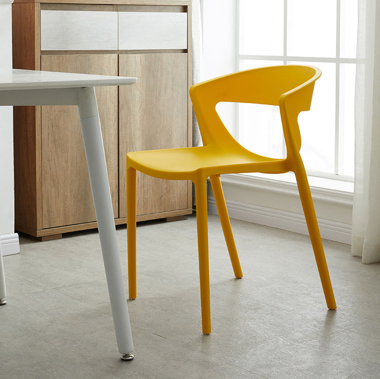 Minimalist Style Plastic Dining Armless Chairs Open Back Dining Side Chair Clearhalo ' kitchen&dining_furn' 'Dining Chairs' 'Dining Tables & Seating' 'dining_chair' 'furn' 'furn_dining_chair' 'Furniture' 'furniture_dining_chair' 'Kitchen & Dining Furniture' 'kitchen' 3950701