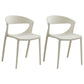 Minimalist Style Plastic Dining Armless Chairs Open Back Dining Side Chair White 2 Piece Set Clearhalo ' kitchen&dining_furn' 'Dining Chairs' 'Dining Tables & Seating' 'dining_chair' 'furn' 'furn_dining_chair' 'Furniture' 'furniture_dining_chair' 'Kitchen & Dining Furniture' 'kitchen' 3950702