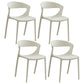 Minimalist Style Plastic Dining Armless Chairs Open Back Dining Side Chair White 4 Piece Set Clearhalo ' kitchen&dining_furn' 'Dining Chairs' 'Dining Tables & Seating' 'dining_chair' 'furn' 'furn_dining_chair' 'Furniture' 'furniture_dining_chair' 'Kitchen & Dining Furniture' 'kitchen' 3950704