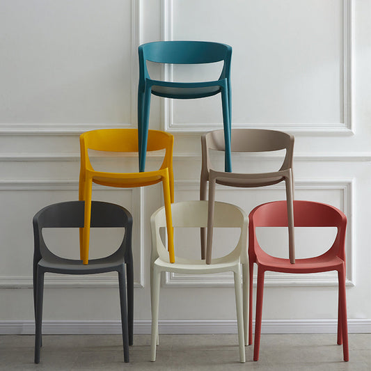 Minimalist Style Plastic Dining Armless Chairs Open Back Dining Side Chair Clearhalo ' kitchen&dining_furn' 'Dining Chairs' 'Dining Tables & Seating' 'dining_chair' 'furn' 'furn_dining_chair' 'Furniture' 'furniture_dining_chair' 'Kitchen & Dining Furniture' 'kitchen' 3950707