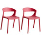 Minimalist Style Plastic Dining Armless Chairs Open Back Dining Side Chair Red 2 Piece Set Clearhalo ' kitchen&dining_furn' 'Dining Chairs' 'Dining Tables & Seating' 'dining_chair' 'furn' 'furn_dining_chair' 'Furniture' 'furniture_dining_chair' 'Kitchen & Dining Furniture' 'kitchen' 3950708