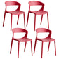 Minimalist Style Plastic Dining Armless Chairs Open Back Dining Side Chair Red 4 Piece Set Clearhalo ' kitchen&dining_furn' 'Dining Chairs' 'Dining Tables & Seating' 'dining_chair' 'furn' 'furn_dining_chair' 'Furniture' 'furniture_dining_chair' 'Kitchen & Dining Furniture' 'kitchen' 3950709