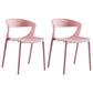 Minimalist Style Plastic Dining Armless Chairs Open Back Dining Side Chair Pink 2 Piece Set Clearhalo ' kitchen&dining_furn' 'Dining Chairs' 'Dining Tables & Seating' 'dining_chair' 'furn' 'furn_dining_chair' 'Furniture' 'furniture_dining_chair' 'Kitchen & Dining Furniture' 'kitchen' 3950711