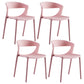 Minimalist Style Plastic Dining Armless Chairs Open Back Dining Side Chair Pink 4 Piece Set Clearhalo ' kitchen&dining_furn' 'Dining Chairs' 'Dining Tables & Seating' 'dining_chair' 'furn' 'furn_dining_chair' 'Furniture' 'furniture_dining_chair' 'Kitchen & Dining Furniture' 'kitchen' 3950712