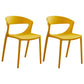 Minimalist Style Plastic Dining Armless Chairs Open Back Dining Side Chair Yellow 2 Piece Set Clearhalo ' kitchen&dining_furn' 'Dining Chairs' 'Dining Tables & Seating' 'dining_chair' 'furn' 'furn_dining_chair' 'Furniture' 'furniture_dining_chair' 'Kitchen & Dining Furniture' 'kitchen' 3950714