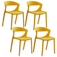 Minimalist Style Plastic Dining Armless Chairs Open Back Dining Side Chair Yellow 4 Piece Set Clearhalo ' kitchen&dining_furn' 'Dining Chairs' 'Dining Tables & Seating' 'dining_chair' 'furn' 'furn_dining_chair' 'Furniture' 'furniture_dining_chair' 'Kitchen & Dining Furniture' 'kitchen' 3950715