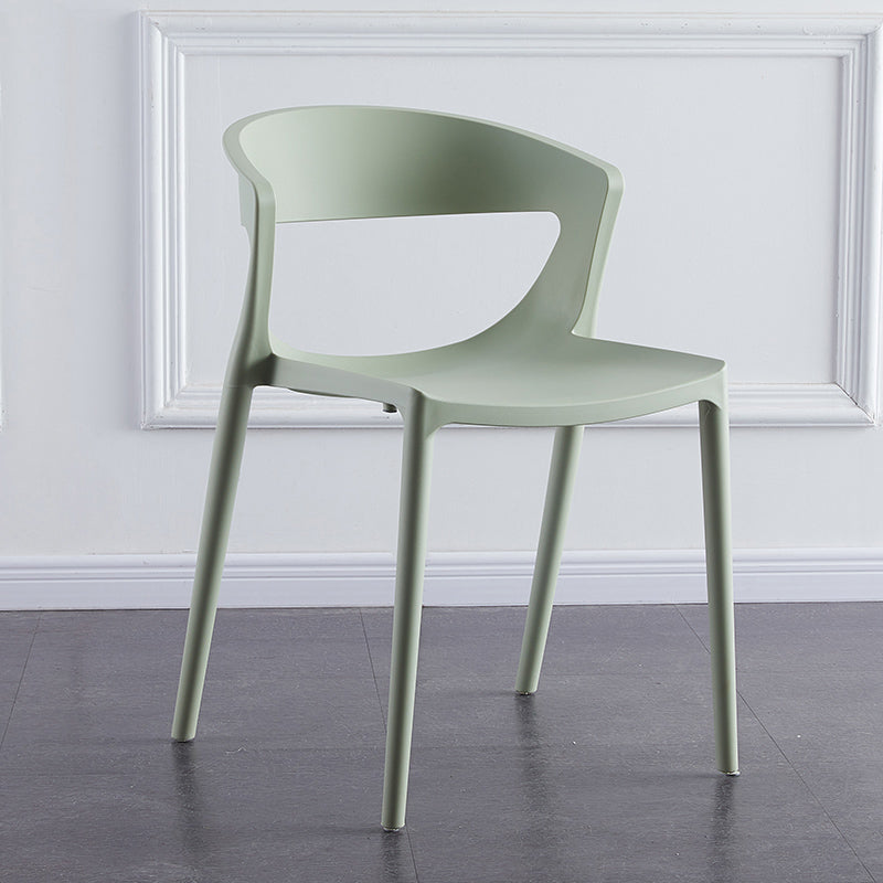 Minimalist Style Plastic Dining Armless Chairs Open Back Dining Side Chair Green 1 Piece Clearhalo ' kitchen&dining_furn' 'Dining Chairs' 'Dining Tables & Seating' 'dining_chair' 'furn' 'furn_dining_chair' 'Furniture' 'furniture_dining_chair' 'Kitchen & Dining Furniture' 'kitchen' 3950716