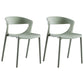 Minimalist Style Plastic Dining Armless Chairs Open Back Dining Side Chair Green 2 Piece Set Clearhalo ' kitchen&dining_furn' 'Dining Chairs' 'Dining Tables & Seating' 'dining_chair' 'furn' 'furn_dining_chair' 'Furniture' 'furniture_dining_chair' 'Kitchen & Dining Furniture' 'kitchen' 3950717