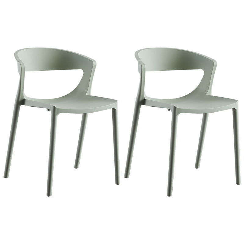 Minimalist Style Plastic Dining Armless Chairs Open Back Dining Side Chair Green 2 Piece Set Clearhalo ' kitchen&dining_furn' 'Dining Chairs' 'Dining Tables & Seating' 'dining_chair' 'furn' 'furn_dining_chair' 'Furniture' 'furniture_dining_chair' 'Kitchen & Dining Furniture' 'kitchen' 3950717