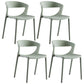 Minimalist Style Plastic Dining Armless Chairs Open Back Dining Side Chair Green 4 Piece Set Clearhalo ' kitchen&dining_furn' 'Dining Chairs' 'Dining Tables & Seating' 'dining_chair' 'furn' 'furn_dining_chair' 'Furniture' 'furniture_dining_chair' 'Kitchen & Dining Furniture' 'kitchen' 3950718