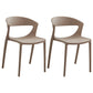 Minimalist Style Plastic Dining Armless Chairs Open Back Dining Side Chair Camel 2 Piece Set Clearhalo ' kitchen&dining_furn' 'Dining Chairs' 'Dining Tables & Seating' 'dining_chair' 'furn' 'furn_dining_chair' 'Furniture' 'furniture_dining_chair' 'Kitchen & Dining Furniture' 'kitchen' 3950720