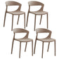 Minimalist Style Plastic Dining Armless Chairs Open Back Dining Side Chair Camel 4 Piece Set Clearhalo ' kitchen&dining_furn' 'Dining Chairs' 'Dining Tables & Seating' 'dining_chair' 'furn' 'furn_dining_chair' 'Furniture' 'furniture_dining_chair' 'Kitchen & Dining Furniture' 'kitchen' 3950721