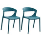 Minimalist Style Plastic Dining Armless Chairs Open Back Dining Side Chair Peacock Blue 2 Piece Set Clearhalo ' kitchen&dining_furn' 'Dining Chairs' 'Dining Tables & Seating' 'dining_chair' 'furn' 'furn_dining_chair' 'Furniture' 'furniture_dining_chair' 'Kitchen & Dining Furniture' 'kitchen' 3950723