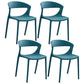 Minimalist Style Plastic Dining Armless Chairs Open Back Dining Side Chair Peacock Blue 4 Piece Set Clearhalo ' kitchen&dining_furn' 'Dining Chairs' 'Dining Tables & Seating' 'dining_chair' 'furn' 'furn_dining_chair' 'Furniture' 'furniture_dining_chair' 'Kitchen & Dining Furniture' 'kitchen' 3950724