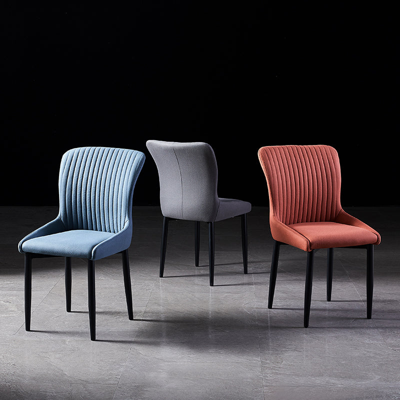 Scandinavian Style Linen Fabric Dining Chairs Solid Back Armless Chairs for Home Clearhalo ' kitchen&dining_furn' 'Dining Chairs' 'Dining Tables & Seating' 'dining_chair' 'furn' 'furn_dining_chair' 'Furniture' 'furniture_dining_chair' 'Kitchen & Dining Furniture' 'kitchen' 3950726