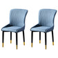Scandinavian Style Linen Fabric Dining Chairs Solid Back Armless Chairs for Home Blue 2 Piece Set Brass Gold Clearhalo ' kitchen&dining_furn' 'Dining Chairs' 'Dining Tables & Seating' 'dining_chair' 'furn' 'furn_dining_chair' 'Furniture' 'furniture_dining_chair' 'Kitchen & Dining Furniture' 'kitchen' 3950727