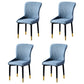 Scandinavian Style Linen Fabric Dining Chairs Solid Back Armless Chairs for Home Blue 4 Piece Set Brass Gold Clearhalo ' kitchen&dining_furn' 'Dining Chairs' 'Dining Tables & Seating' 'dining_chair' 'furn' 'furn_dining_chair' 'Furniture' 'furniture_dining_chair' 'Kitchen & Dining Furniture' 'kitchen' 3950729