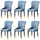Scandinavian Style Linen Fabric Dining Chairs Solid Back Armless Chairs for Home Blue 6 Piece Set Brass Gold Clearhalo ' kitchen&dining_furn' 'Dining Chairs' 'Dining Tables & Seating' 'dining_chair' 'furn' 'furn_dining_chair' 'Furniture' 'furniture_dining_chair' 'Kitchen & Dining Furniture' 'kitchen' 3950731