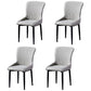 Scandinavian Style Linen Fabric Dining Chairs Solid Back Armless Chairs for Home Light Gray 4 Piece Set Black Clearhalo ' kitchen&dining_furn' 'Dining Chairs' 'Dining Tables & Seating' 'dining_chair' 'furn' 'furn_dining_chair' 'Furniture' 'furniture_dining_chair' 'Kitchen & Dining Furniture' 'kitchen' 3950734