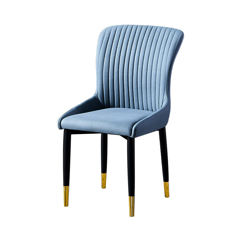 Scandinavian Style Linen Fabric Dining Chairs Solid Back Armless Chairs for Home Clearhalo ' kitchen&dining_furn' 'Dining Chairs' 'Dining Tables & Seating' 'dining_chair' 'furn' 'furn_dining_chair' 'Furniture' 'furniture_dining_chair' 'Kitchen & Dining Furniture' 'kitchen' 3950735