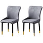 Scandinavian Style Linen Fabric Dining Chairs Solid Back Armless Chairs for Home Dark Gray 2 Piece Set Brass Gold Clearhalo ' kitchen&dining_furn' 'Dining Chairs' 'Dining Tables & Seating' 'dining_chair' 'furn' 'furn_dining_chair' 'Furniture' 'furniture_dining_chair' 'Kitchen & Dining Furniture' 'kitchen' 3950738