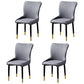 Scandinavian Style Linen Fabric Dining Chairs Solid Back Armless Chairs for Home Dark Gray 4 Piece Set Brass Gold Clearhalo ' kitchen&dining_furn' 'Dining Chairs' 'Dining Tables & Seating' 'dining_chair' 'furn' 'furn_dining_chair' 'Furniture' 'furniture_dining_chair' 'Kitchen & Dining Furniture' 'kitchen' 3950741