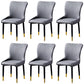 Scandinavian Style Linen Fabric Dining Chairs Solid Back Armless Chairs for Home Dark Gray 6 Piece Set Brass Gold Clearhalo ' kitchen&dining_furn' 'Dining Chairs' 'Dining Tables & Seating' 'dining_chair' 'furn' 'furn_dining_chair' 'Furniture' 'furniture_dining_chair' 'Kitchen & Dining Furniture' 'kitchen' 3950742