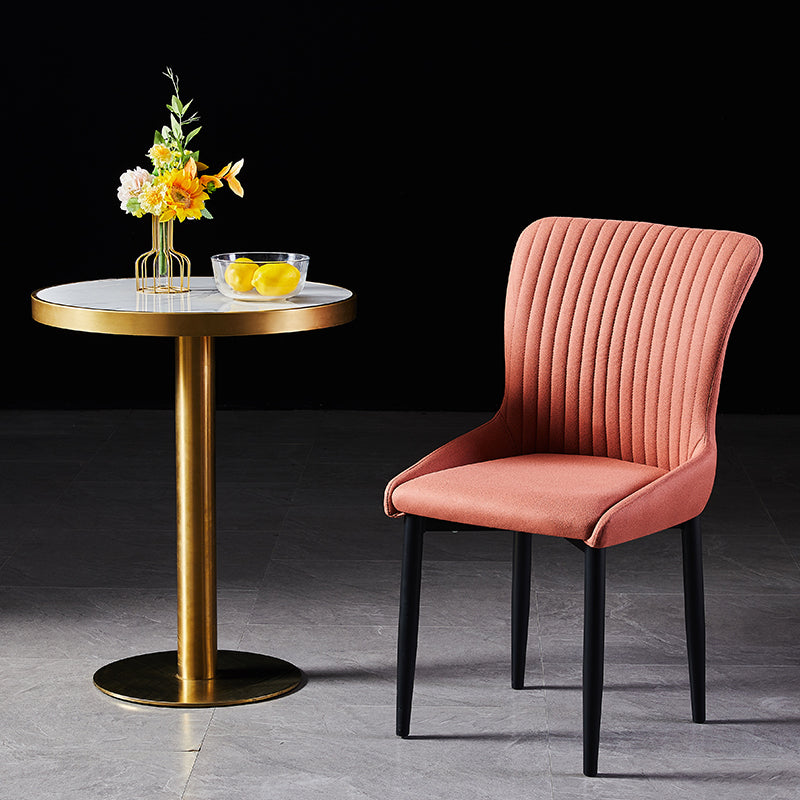 Scandinavian Style Linen Fabric Dining Chairs Solid Back Armless Chairs for Home Clearhalo ' kitchen&dining_furn' 'Dining Chairs' 'Dining Tables & Seating' 'dining_chair' 'furn' 'furn_dining_chair' 'Furniture' 'furniture_dining_chair' 'Kitchen & Dining Furniture' 'kitchen' 3950745