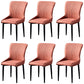 Scandinavian Style Linen Fabric Dining Chairs Solid Back Armless Chairs for Home Orange 6 Piece Set Black Clearhalo ' kitchen&dining_furn' 'Dining Chairs' 'Dining Tables & Seating' 'dining_chair' 'furn' 'furn_dining_chair' 'Furniture' 'furniture_dining_chair' 'Kitchen & Dining Furniture' 'kitchen' 3950751
