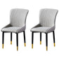 Scandinavian Style Linen Fabric Dining Chairs Solid Back Armless Chairs for Home Light Gray 2 Piece Set Brass Gold Clearhalo ' kitchen&dining_furn' 'Dining Chairs' 'Dining Tables & Seating' 'dining_chair' 'furn' 'furn_dining_chair' 'Furniture' 'furniture_dining_chair' 'Kitchen & Dining Furniture' 'kitchen' 3950755