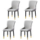 Scandinavian Style Linen Fabric Dining Chairs Solid Back Armless Chairs for Home Light Gray 4 Piece Set Brass Gold Clearhalo ' kitchen&dining_furn' 'Dining Chairs' 'Dining Tables & Seating' 'dining_chair' 'furn' 'furn_dining_chair' 'Furniture' 'furniture_dining_chair' 'Kitchen & Dining Furniture' 'kitchen' 3950756