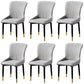 Scandinavian Style Linen Fabric Dining Chairs Solid Back Armless Chairs for Home Light Gray 6 Piece Set Brass Gold Clearhalo ' kitchen&dining_furn' 'Dining Chairs' 'Dining Tables & Seating' 'dining_chair' 'furn' 'furn_dining_chair' 'Furniture' 'furniture_dining_chair' 'Kitchen & Dining Furniture' 'kitchen' 3950757