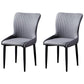 Scandinavian Style Linen Fabric Dining Chairs Solid Back Armless Chairs for Home Dark Gray 2 Piece Set Black Clearhalo ' kitchen&dining_furn' 'Dining Chairs' 'Dining Tables & Seating' 'dining_chair' 'furn' 'furn_dining_chair' 'Furniture' 'furniture_dining_chair' 'Kitchen & Dining Furniture' 'kitchen' 3950758