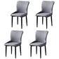Scandinavian Style Linen Fabric Dining Chairs Solid Back Armless Chairs for Home Dark Gray 4 Piece Set Black Clearhalo ' kitchen&dining_furn' 'Dining Chairs' 'Dining Tables & Seating' 'dining_chair' 'furn' 'furn_dining_chair' 'Furniture' 'furniture_dining_chair' 'Kitchen & Dining Furniture' 'kitchen' 3950759