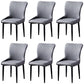 Scandinavian Style Linen Fabric Dining Chairs Solid Back Armless Chairs for Home Dark Gray 6 Piece Set Black Clearhalo ' kitchen&dining_furn' 'Dining Chairs' 'Dining Tables & Seating' 'dining_chair' 'furn' 'furn_dining_chair' 'Furniture' 'furniture_dining_chair' 'Kitchen & Dining Furniture' 'kitchen' 3950760