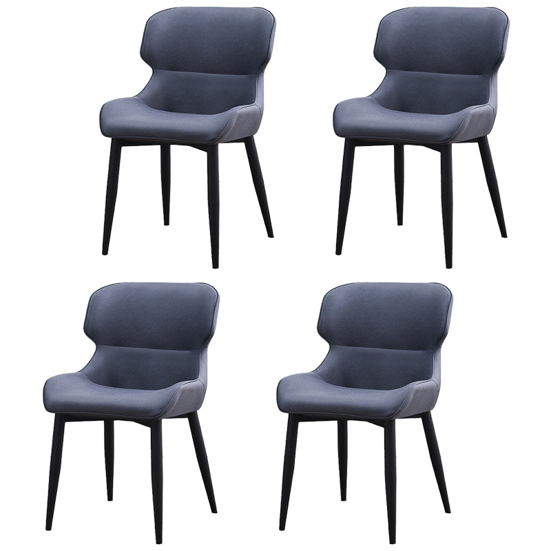 Nordic Style Leather Dining Upholstered Chairs Wingback Parsons Arm Chairs Dark Gray 4 Piece Set Clearhalo ' kitchen&dining_furn' 'Dining Chairs' 'Dining Tables & Seating' 'dining_chair' 'furn' 'furn_dining_chair' 'Furniture' 'furniture_dining_chair' 'Kitchen & Dining Furniture' 'kitchen' 3950767