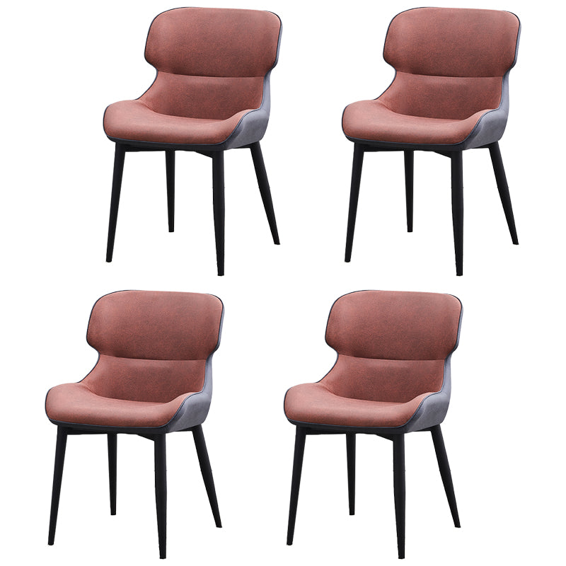 Nordic Style Leather Dining Upholstered Chairs Wingback Parsons Arm Chairs Red 4 Piece Set Clearhalo ' kitchen&dining_furn' 'Dining Chairs' 'Dining Tables & Seating' 'dining_chair' 'furn' 'furn_dining_chair' 'Furniture' 'furniture_dining_chair' 'Kitchen & Dining Furniture' 'kitchen' 3950778