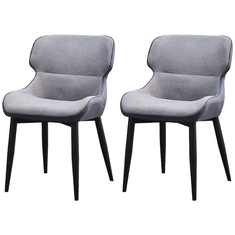 Nordic Style Leather Dining Upholstered Chairs Wingback Parsons Arm Chairs Light Gray 2 Piece Set Clearhalo ' kitchen&dining_furn' 'Dining Chairs' 'Dining Tables & Seating' 'dining_chair' 'furn' 'furn_dining_chair' 'Furniture' 'furniture_dining_chair' 'Kitchen & Dining Furniture' 'kitchen' 3950783