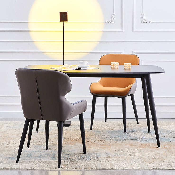 Nordic Style Leather Dining Upholstered Chairs Wingback Parsons Arm Chairs Clearhalo ' kitchen&dining_furn' 'Dining Chairs' 'Dining Tables & Seating' 'dining_chair' 'furn' 'furn_dining_chair' 'Furniture' 'furniture_dining_chair' 'Kitchen & Dining Furniture' 'kitchen' 3950784