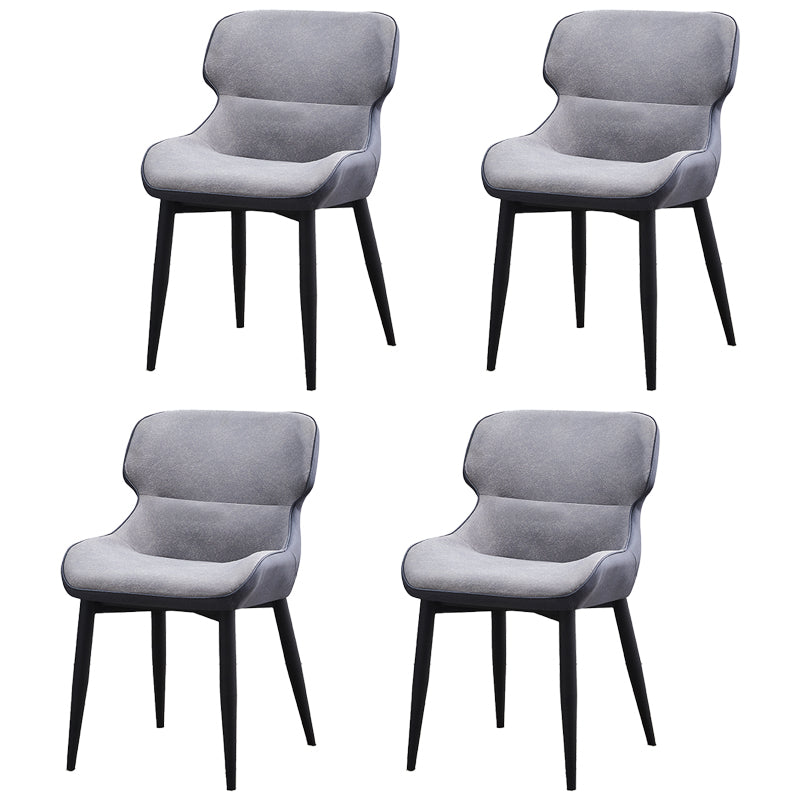 Nordic Style Leather Dining Upholstered Chairs Wingback Parsons Arm Chairs Light Gray 4 Piece Set Clearhalo ' kitchen&dining_furn' 'Dining Chairs' 'Dining Tables & Seating' 'dining_chair' 'furn' 'furn_dining_chair' 'Furniture' 'furniture_dining_chair' 'Kitchen & Dining Furniture' 'kitchen' 3950785
