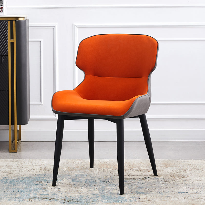 Nordic Style Leather Dining Upholstered Chairs Wingback Parsons Arm Chairs Orange 1 Piece Clearhalo ' kitchen&dining_furn' 'Dining Chairs' 'Dining Tables & Seating' 'dining_chair' 'furn' 'furn_dining_chair' 'Furniture' 'furniture_dining_chair' 'Kitchen & Dining Furniture' 'kitchen' 3950789