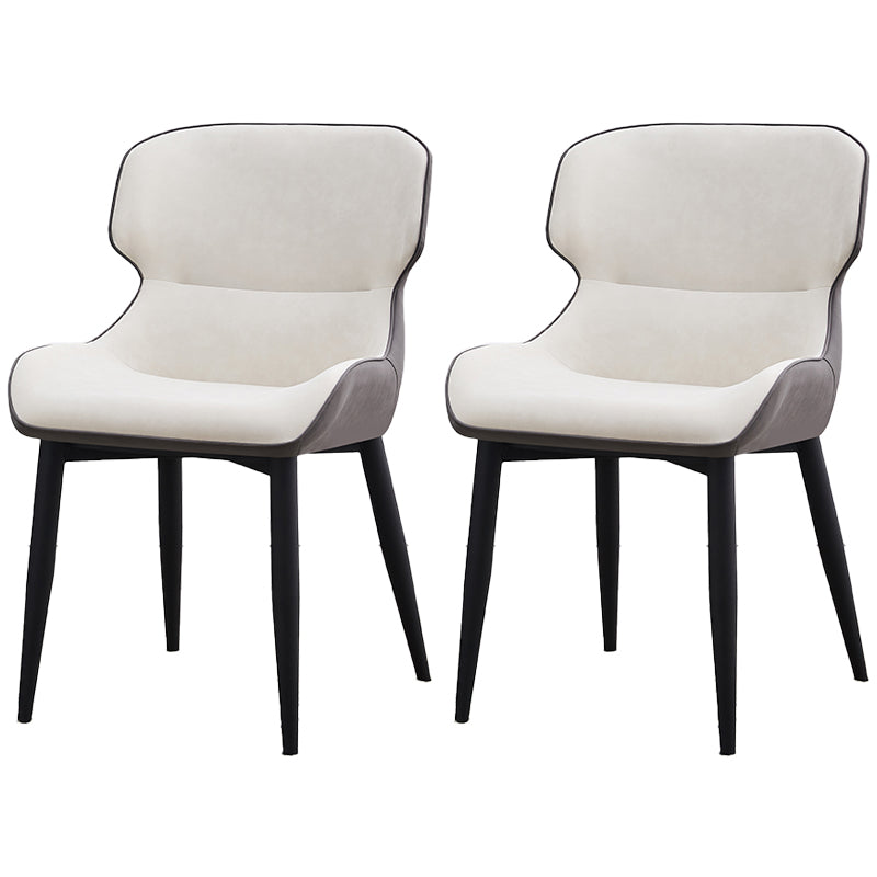 Nordic Style Leather Dining Upholstered Chairs Wingback Parsons Arm Chairs White 2 Piece Set Clearhalo ' kitchen&dining_furn' 'Dining Chairs' 'Dining Tables & Seating' 'dining_chair' 'furn' 'furn_dining_chair' 'Furniture' 'furniture_dining_chair' 'Kitchen & Dining Furniture' 'kitchen' 3950796