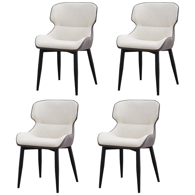 Nordic Style Leather Dining Upholstered Chairs Wingback Parsons Arm Chairs White 4 Piece Set Clearhalo ' kitchen&dining_furn' 'Dining Chairs' 'Dining Tables & Seating' 'dining_chair' 'furn' 'furn_dining_chair' 'Furniture' 'furniture_dining_chair' 'Kitchen & Dining Furniture' 'kitchen' 3950797